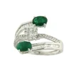 Roman Joyero Anillos<CALDA anillo Tú y Yo en oro blanco esmeraldas y diamantes