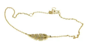 Roman Joyero Pulseras<CAMBRIDGE, pulsera tobillera en plata dorada con circonitas.