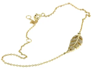 Roman Joyero Pulseras<CAMBRIDGE, pulsera tobillera en plata dorada con circonitas.