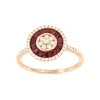 Roman Joyero Anillos<CARIQUEO anillo oro 18 redondo con brillantes y taipes de zafiros