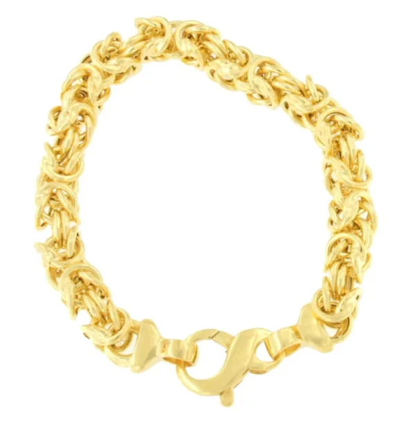 Roman Joyero Pulseras<CASERTA pulsera plata 1ª ley bañada oro eslabones de aros