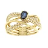 Roman Joyero Anillos<CHIATI alianzas cruzadas con brillantes en oro amarillo y zafiro
