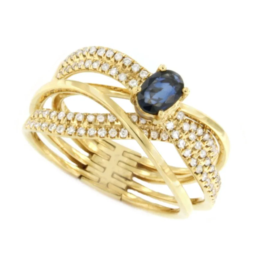 chiati_alianzas_cruzadas__1.webp Roman Joyero Anillos<CHIATI alianzas cruzadas con brillantes en oro amarillo y zafiro
