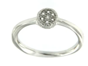 Roman Joyero Anillos<CINTAS, anillo de plata rodiada con circonitas.