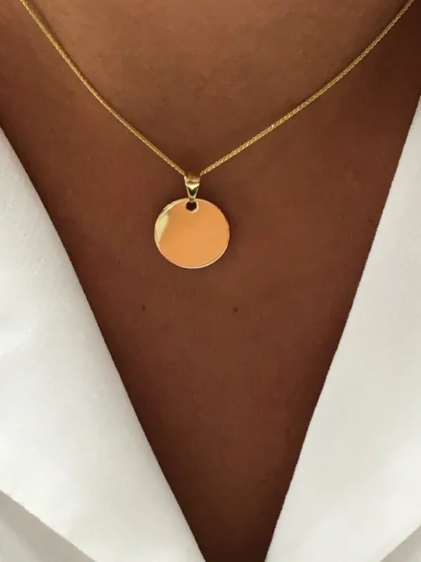 Roman Joyero Colgantes<Colgante chapa redonda SHEREZADE en oro amarillo de 18 Kilates