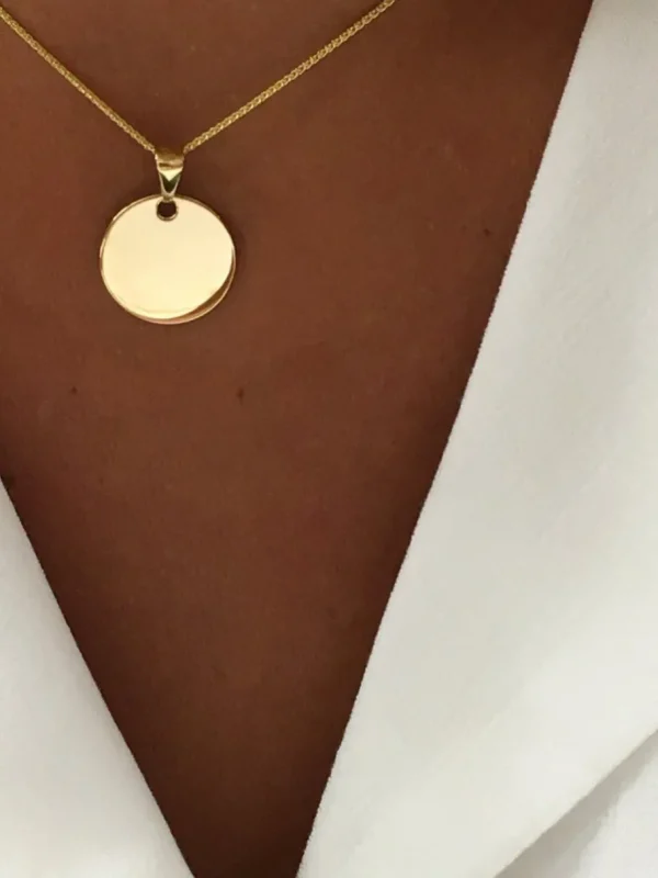 Roman Joyero Colgantes<Colgante chapa redonda SHEREZADE en oro amarillo de 18 Kilates
