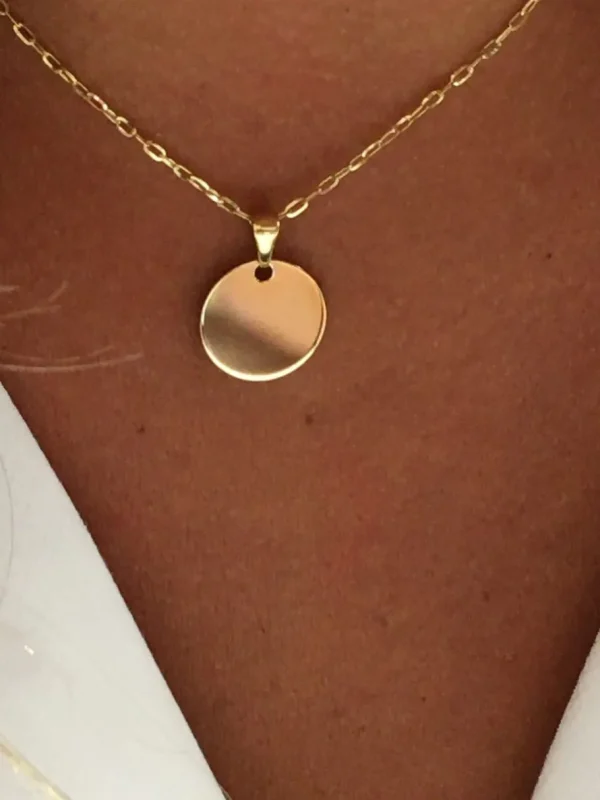 Roman Joyero Colgantes<Colgante chapa redonda SHEREZADE en oro amarillo de 18 Kilates