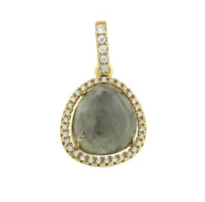 Roman Joyero Colgantes<Colgante con piedra labradorite en plata chapada y circonitas