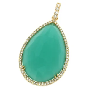 Roman Joyero Colgantes<Colgante de plata dorado y piedra central amazonite.