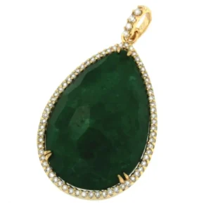 Roman Joyero Colgantes<Colgante de plata dorado y piedra central cuarzo verde.