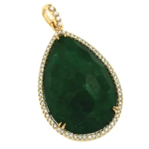 Roman Joyero Colgantes<Colgante de plata dorado y piedra central cuarzo verde.