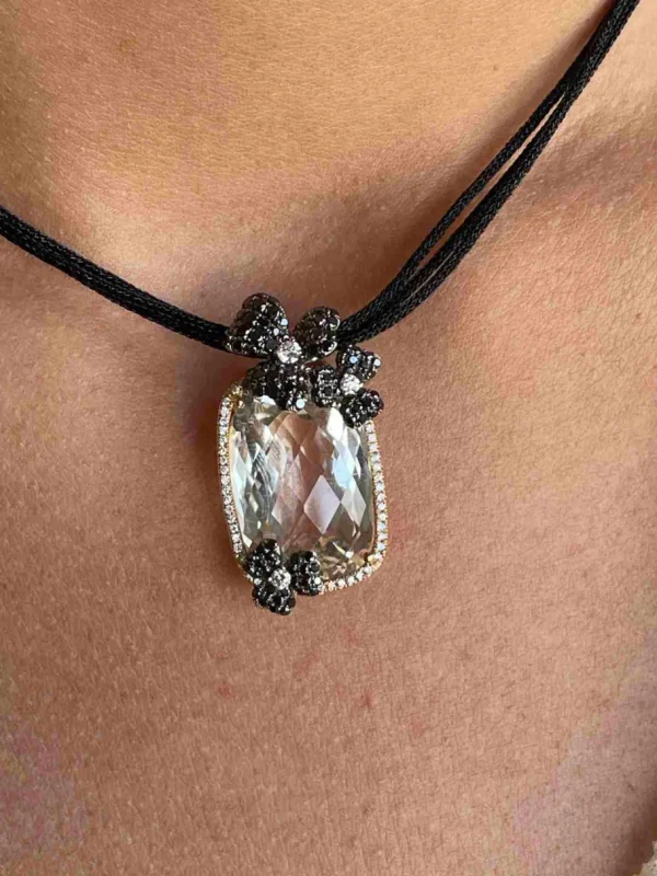 Roman Joyero Colgantes<Colgante HUDSON oro rosa de 18 ktes con brillantes y topacio