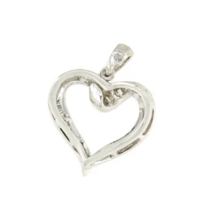 Roman Joyero Colgantes<Colgante KIBO corazón de oro blanco de 18 ktes y baguettes