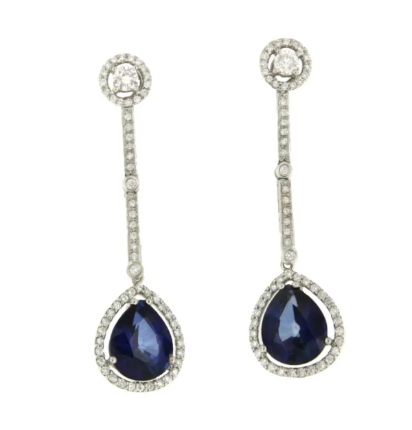 Roman Joyero Pendientes<Colgantes AZURE, en oro blanco 18 ktes, zafiros y brillantes