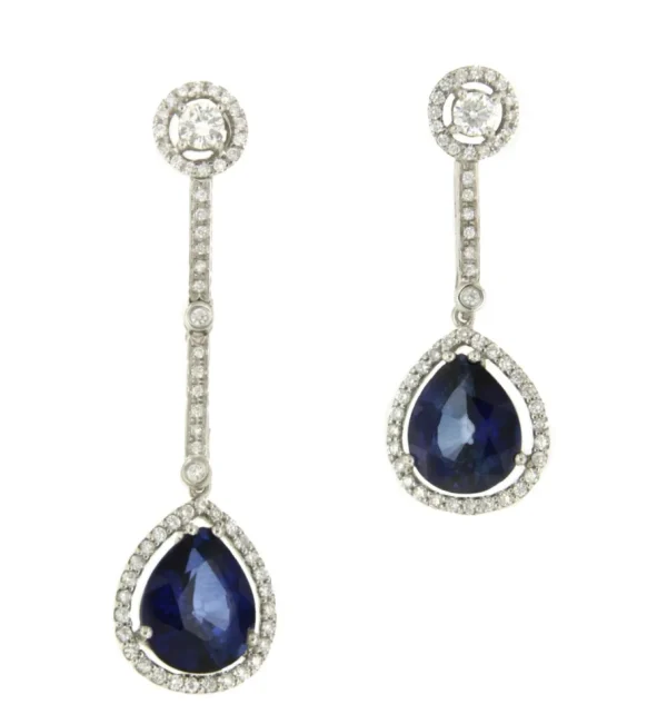 Roman Joyero Pendientes<Colgantes AZURE, en oro blanco 18 ktes, zafiros y brillantes