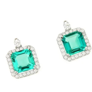 Roman Joyero Pendientes<Colgantes KIOTO, en oro blanco 18 ktes, esmeraldas y brillantes