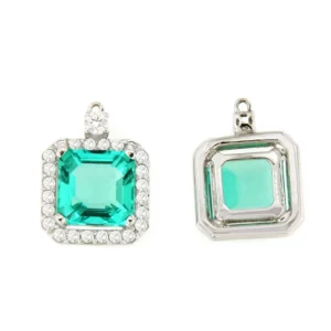 Roman Joyero Pendientes<Colgantes KIOTO, en oro blanco 18 ktes, esmeraldas y brillantes