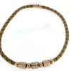 Roman Joyero Acero<Collar de acero y piel en color beige y circonitas.