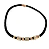 Roman Joyero Acero<Collar de acero y piel en color negro y circonitas.