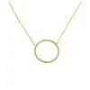 Roman Joyero Cadenas Y Gargantillas<Collar de plata dorada con círculo grande y circonitas