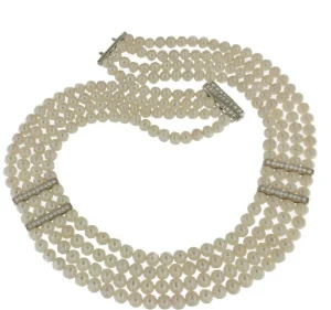 Roman Joyero Broches | Cadenas Y Gargantillas<Collar FILIGRANO de perlas chinas con entrepiezas de plata y circonitas