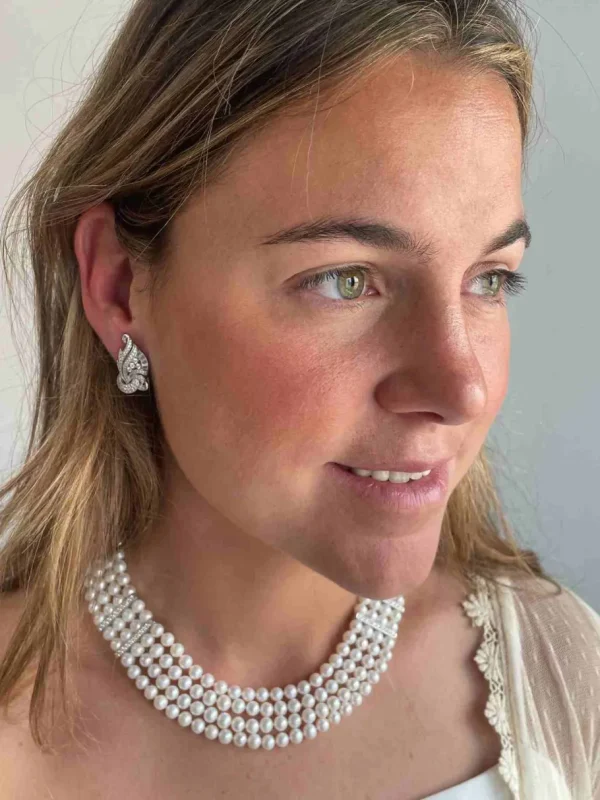 Roman Joyero Broches | Cadenas Y Gargantillas<Collar FILIGRANO de perlas chinas con entrepiezas de plata y circonitas