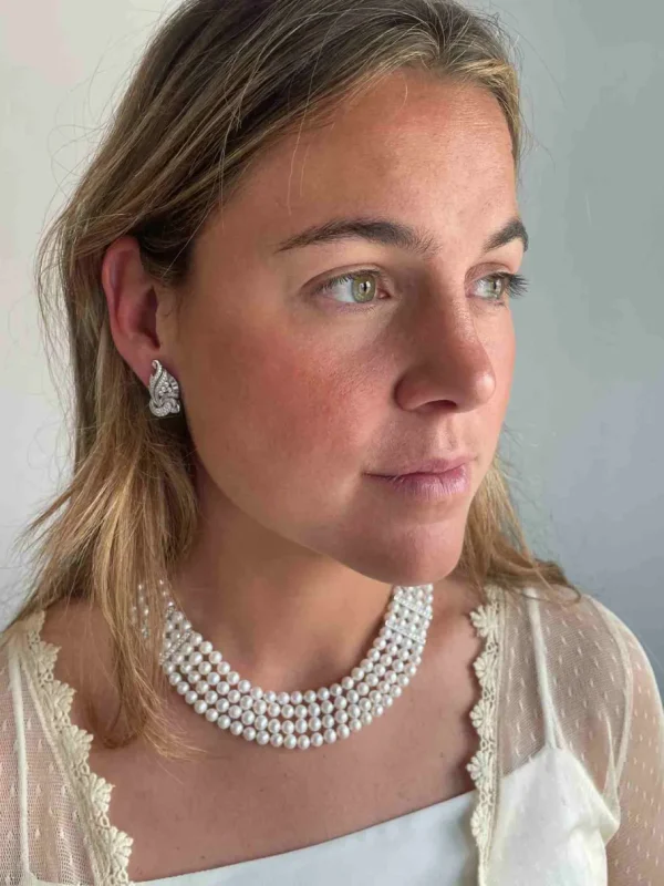 Roman Joyero Broches | Cadenas Y Gargantillas<Collar FILIGRANO de perlas chinas con entrepiezas de plata y circonitas