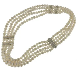 Roman Joyero Broches | Cadenas Y Gargantillas<Collar FILIGRANO de perlas chinas con entrepiezas de plata y circonitas
