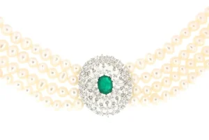 Roman Joyero Broches | Cadenas Y Gargantillas<Collar MAESTRIA de perlas chinas con centro de plata y circonitas.