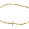 Roman Joyero Pulseras<CORDELIA, cadena de plata dorada con cruz