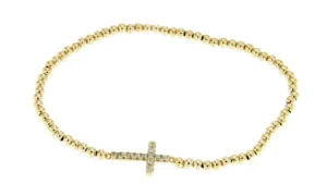Roman Joyero Pulseras<CORDELIA, cadena de plata dorada con cruz