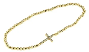Roman Joyero Pulseras<CORDELIA, cadena de plata dorada con cruz