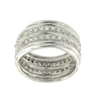 Roman Joyero Anillos<CRASULA, anillo de plata rodiada con circonitas.