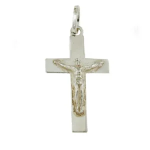 Roman Joyero Colgantes<Cruz CASTOR en plata 1ª Ley de 975 ml con Cristo en relieve