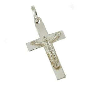 Roman Joyero Colgantes<Cruz CASTOR en plata 1ª Ley de 975 ml con Cristo en relieve