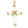 Roman Joyero Colgantes<Cruz MAZAGON en oro amarillo 18 ktes agata blanca y brillantes