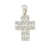 Roman Joyero Colgantes<Cruz PARADA en oro blanco 18 ktes con baguettes, taipes y brillantes