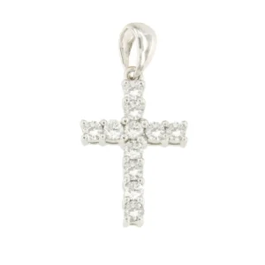 Roman Joyero Colgantes<Cruz UTRERA en oro blanco 18 ktes con brillantes en garras.