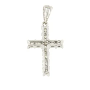 Roman Joyero Colgantes<Cruz UTRERA en oro blanco 18 ktes con brillantes en garras.