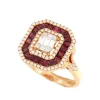 Roman Joyero Anillos<CYGNUS anillo rectangular oro blanco brillantes y zafiros