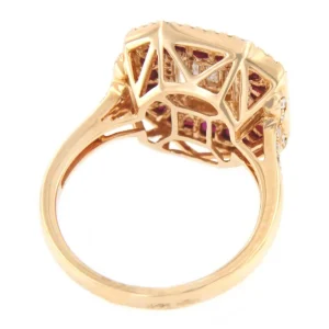 Roman Joyero Anillos<CYGNUS anillo rectangular oro blanco brillantes y zafiros