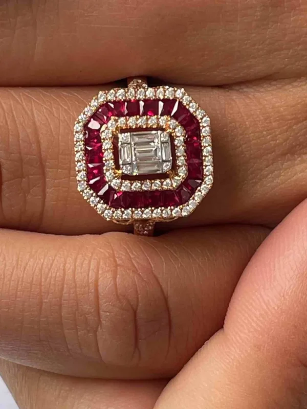 Roman Joyero Anillos<CYGNUS anillo rectangular oro blanco brillantes y zafiros