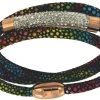 Roman Joyero Acero<DEVOTO-F pulsera de acero y piel con 3 bandas multicolor y cilindro.