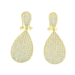 Roman Joyero Pendientes<DHARMA, pendientes largos de plata dorada y circonitas