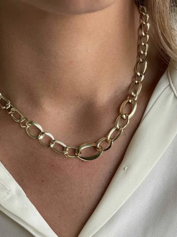 Roman Joyero Cadenas Y Gargantillas<DINA gargantilla eslabones en disminución barbada oro amarillo 18 ktes