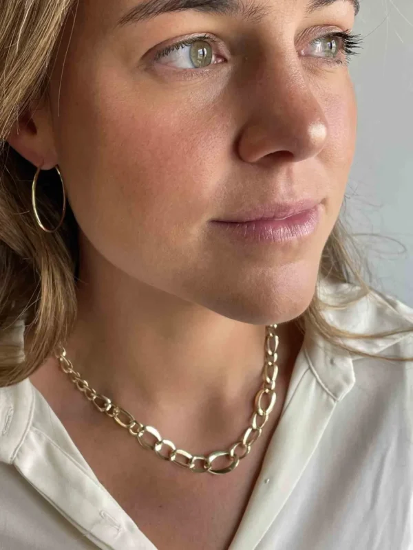 Roman Joyero Cadenas Y Gargantillas<DINA gargantilla eslabones en disminución barbada oro amarillo 18 ktes