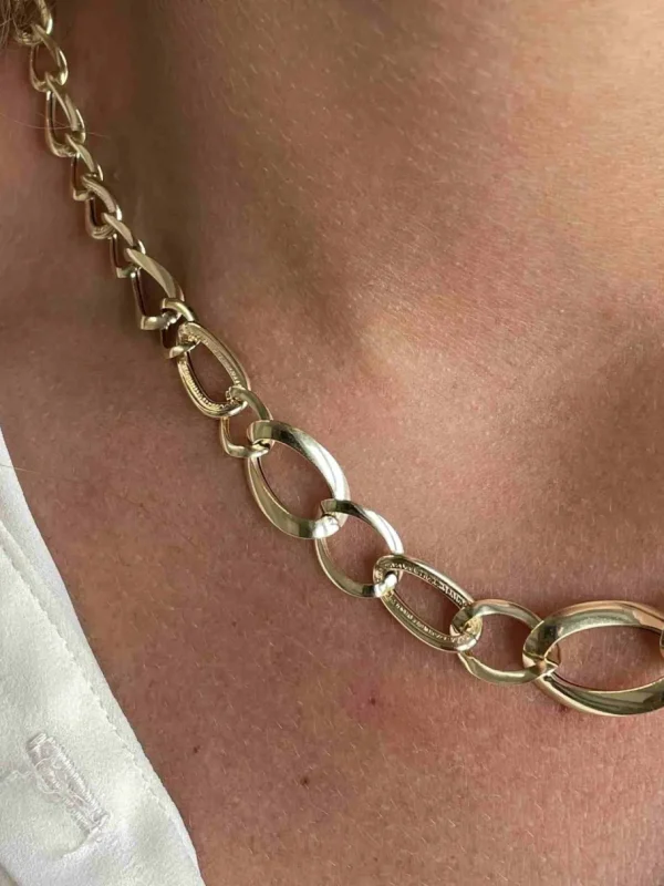 Roman Joyero Cadenas Y Gargantillas<DINA gargantilla eslabones en disminución barbada oro amarillo 18 ktes