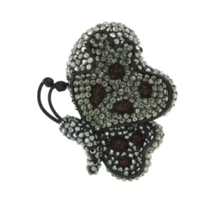 Roman Joyero Acero<DONALD, broche en forma de mariposa con circonitas.