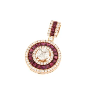 Roman Joyero Colgantes<DRAKE colgante forma redonda en oro brillantes y zafiros o rubies