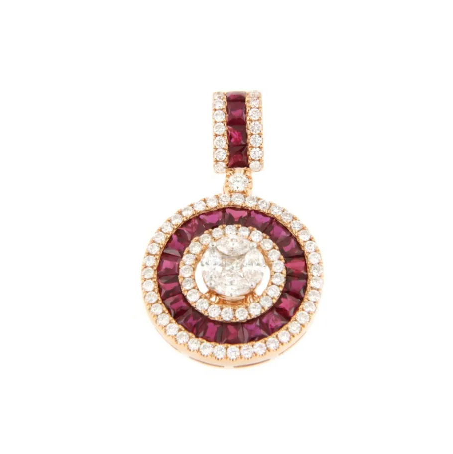 drake_colgante_forma_redo_8.webp Roman Joyero Colgantes<DRAKE colgante forma redonda en oro brillantes y zafiros o rubies